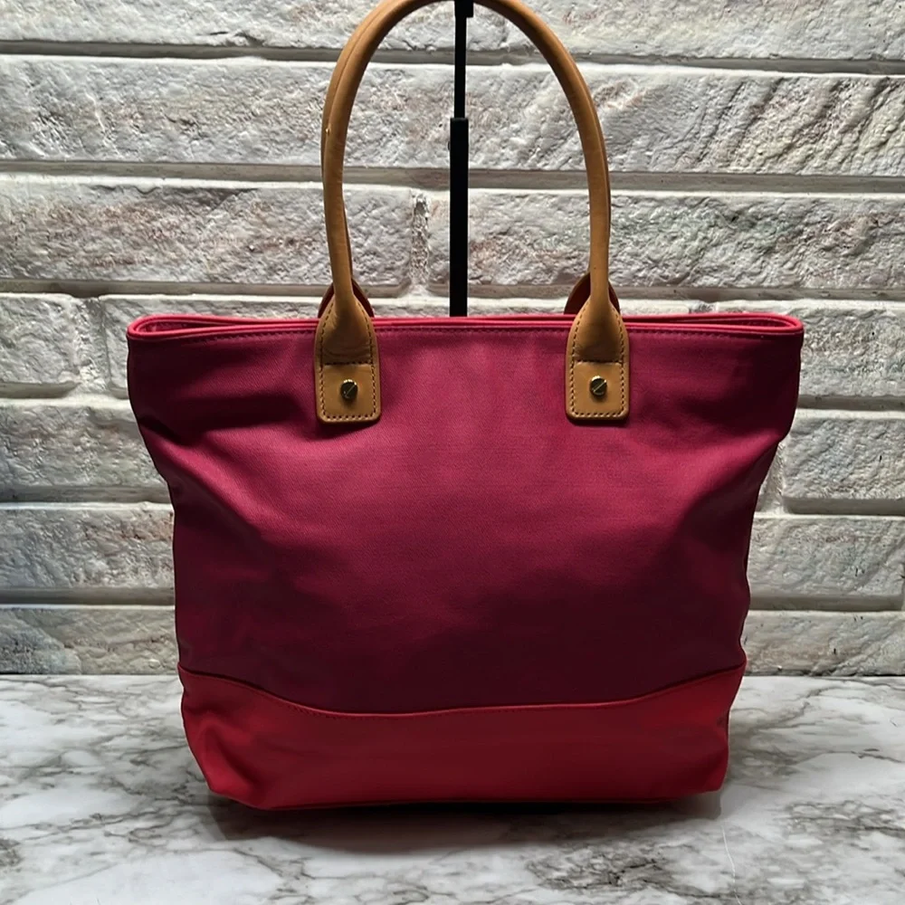 TORY BURCH LEATHER AND CANVAS TOTE BAG IN EUC - Picture 7 of 15